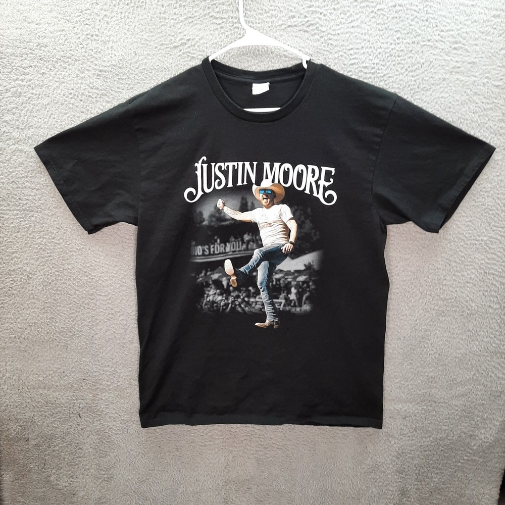 Justin Moore Shirt Adult Large Black One Tough Animal Tour Country Music Tee